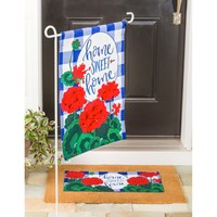 Plaid Patriotic Geraniums Sassafras Switch Mat