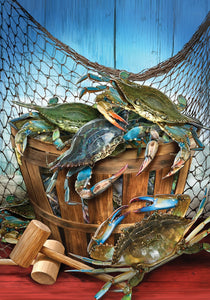 Blue Crabs Garden Flag