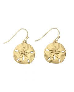 Earrings-Matte Gold Sand Dollars