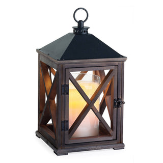 Wooden Candle Warmer Lantern in Weathered Espresso