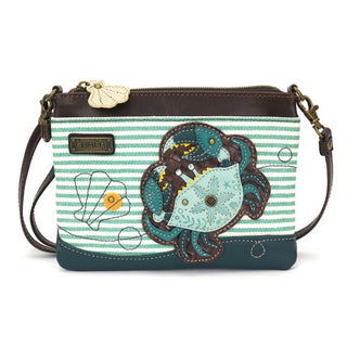 Teal Stripe Crab Mini Crossbody