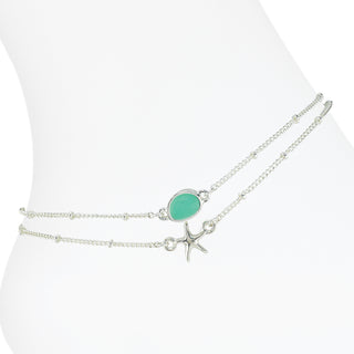 Starfish with Seaglass Anklet