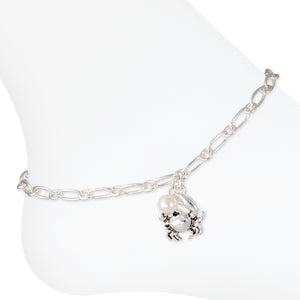 Silver Crab w/Pearl Anklet