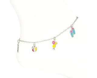Anklet-Enamel Beach Charms