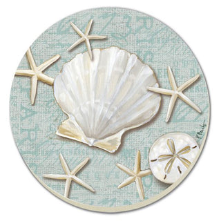 Linen Shells Round 4 Pack Coaster Set