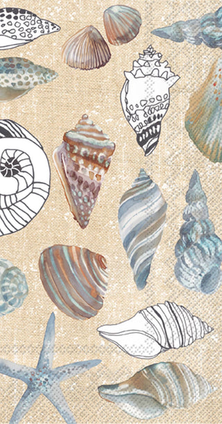 Clams in the Sand Cream Guest Towel Napkins