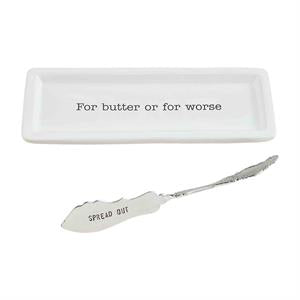 Ceramic Butter Dish and Spreader Set
