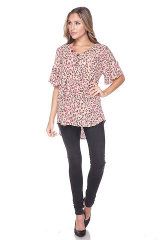 Button Up Khaki Leopard Top