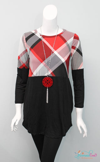 Candy Apple Color-block Top