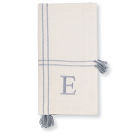 Initial Tassel Dinner Napkins - Set of 4
