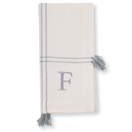 Initial Tassel Dinner Napkins - Set of 4