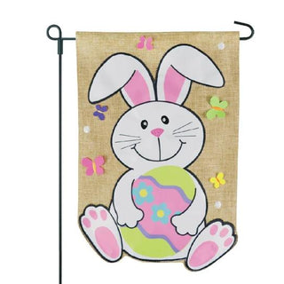 Easter Bunny Burlap Garden Flag