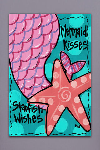 Memaid Kisses & Starfish Wishes Garden Flag