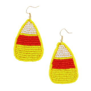 Beaded Candy Corn Earrings