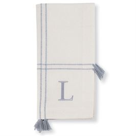 Initial Tassel Dinner Napkins - Set of 4