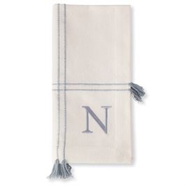 Initial Tassel Dinner Napkins - Set of 4
