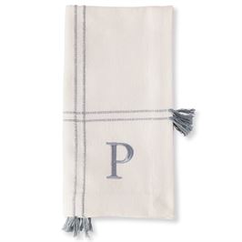 Initial Tassel Dinner Napkins - Set of 4