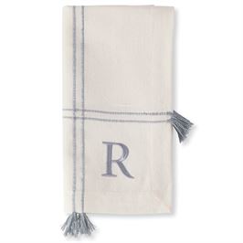 Initial Tassel Dinner Napkins - Set of 4