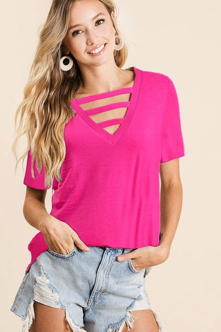 Strapped Up V-Neck Top - Available in 3 Colors!