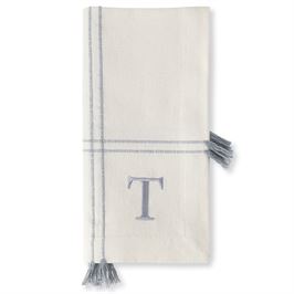 Initial Tassel Dinner Napkins - Set of 4