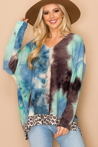 Teal Tie Dye Top