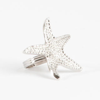 Star Fish Design Napkin Ring: Silver