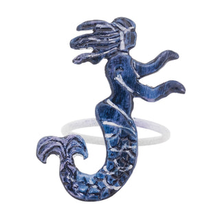Mermaid Napkin Ring: Navy Blue
