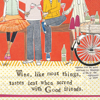 Paper Cocktail Napkins 20 ct Curly Girl Wine With Friends