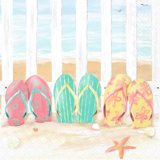 Paper Cocktail Napkins Pack of 20 Sandy Flip Flops