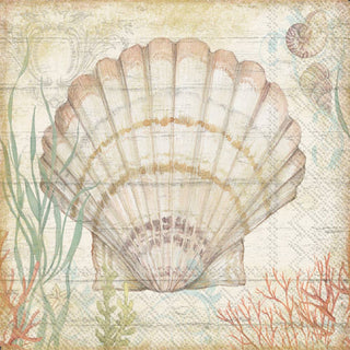 Paper Cocktail Napkins Pack of 20 Shell And Coral