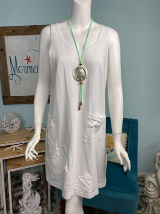 White Turtle Tank Dress - Final Sale