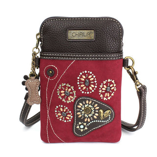Dazzled Paw Print Cell Phone Crossbody