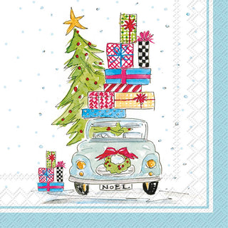 Rosanne Beck Noel Car Christmas Cocktail Napkin