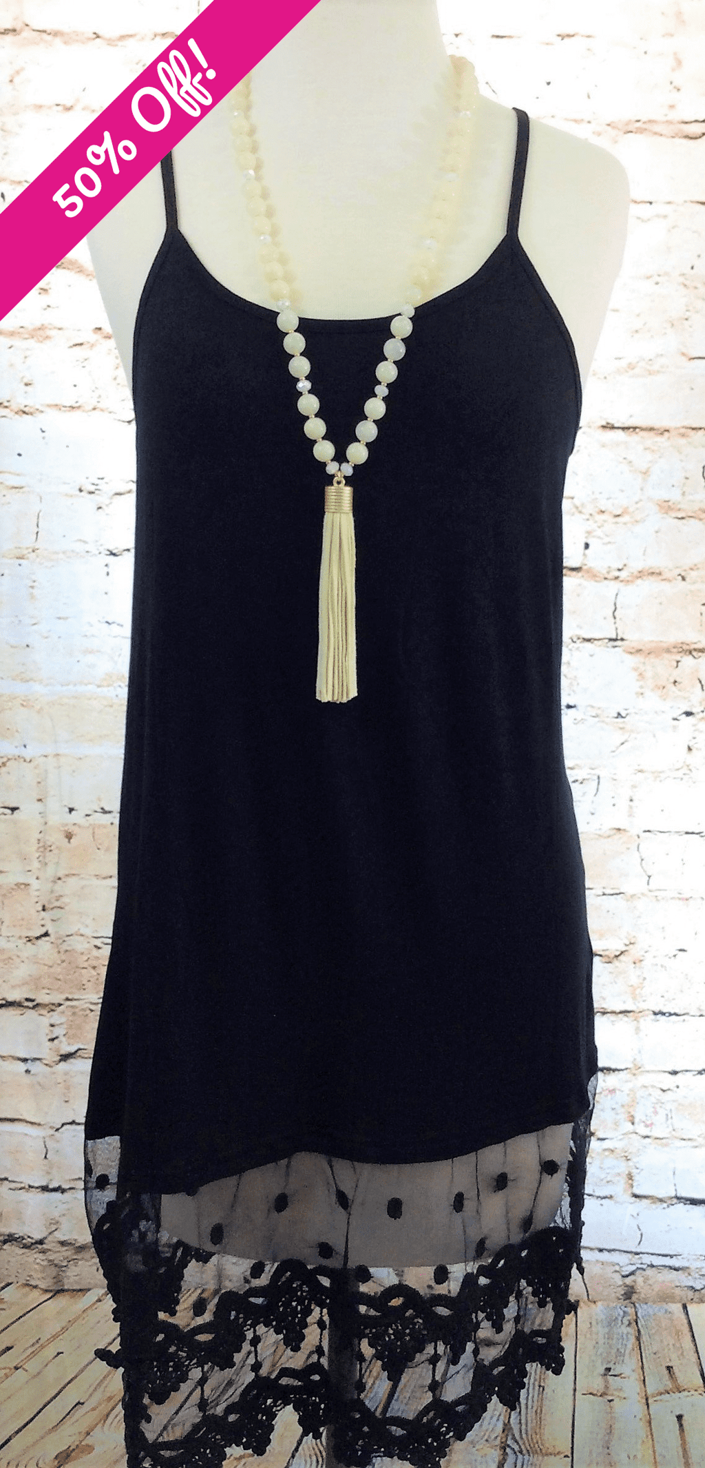Lace Dress Extender - Black  Mermaid Cove