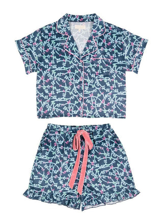 Sleep It Off Short Sleeve Pajama Set in Ribbon