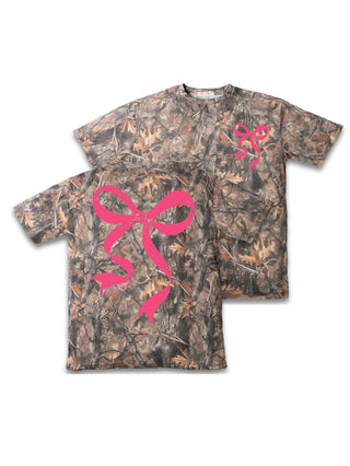 Pink Bow & Camo Short Sleeve T-Shirt