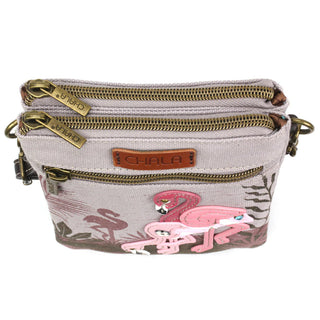 Flamingo Group Double Pocket Crossbody - Gray