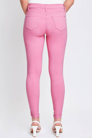 Hyperstretch Mid-Rise Skinny Jean in Flamingo