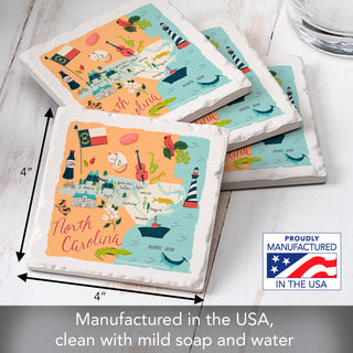 State of North Carolina Absorbent Stone Coaster 4 Pack