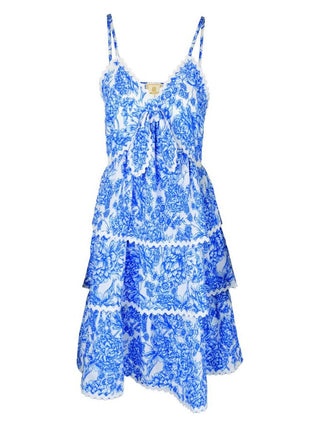 Flirt Without Effort Dress In Vintage Blue