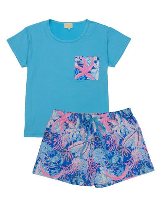 Comfiest Ever Pajama T-Shirt Set In Reef