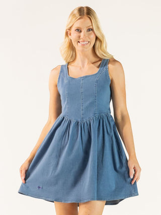 Hometown Knockout Dress in Denim