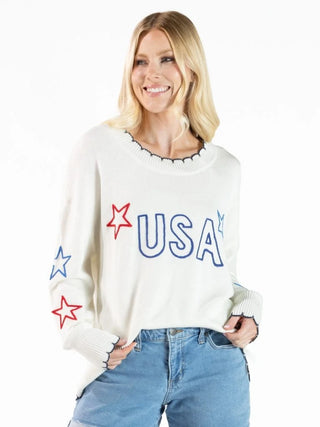 USA Stars Sweater in Cream