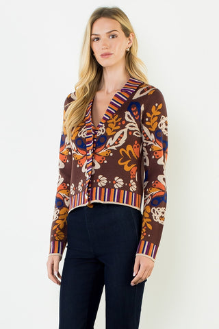 Last To Bloom Cardigan in Brown