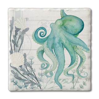 Beach Therapy Octopus – Square Single Coaster