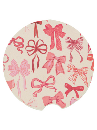 Little Pink Bows Car Coaster