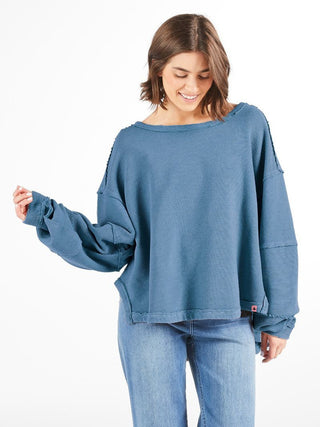Just Too Quick Pullover in Dark Blue
