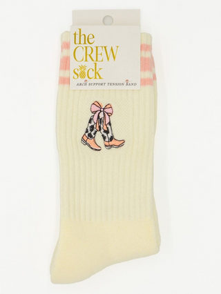 Cowboy Boot Kinda Cozy Embroidered Crew Socks