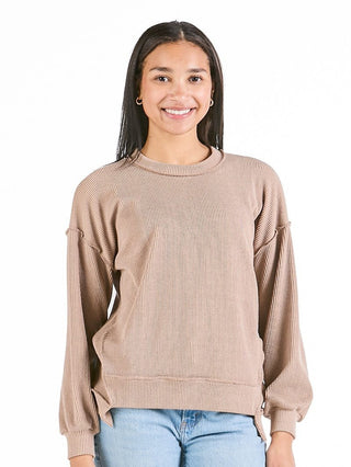 Don't Stare Knit Top in Umber
