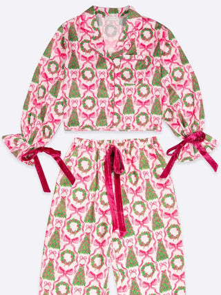 Not Getting Up Youth Pajama Set in Ribbon Trees